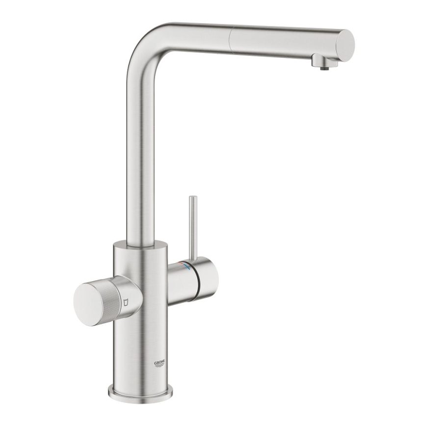 GROHE 30601DC0 - Küchenarmatur BLUE PURE mit ausziehbarem Auslauf, Edelstahl