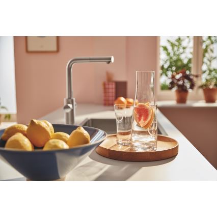 GROHE 30601DC0 - Küchenarmatur BLUE PURE mit ausziehbarem Auslauf, Edelstahl