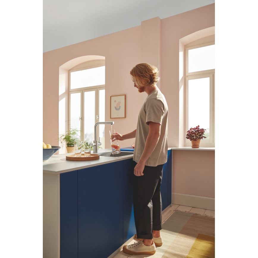 GROHE 30601DC0 - Küchenarmatur BLUE PURE mit ausziehbarem Auslauf, Edelstahl