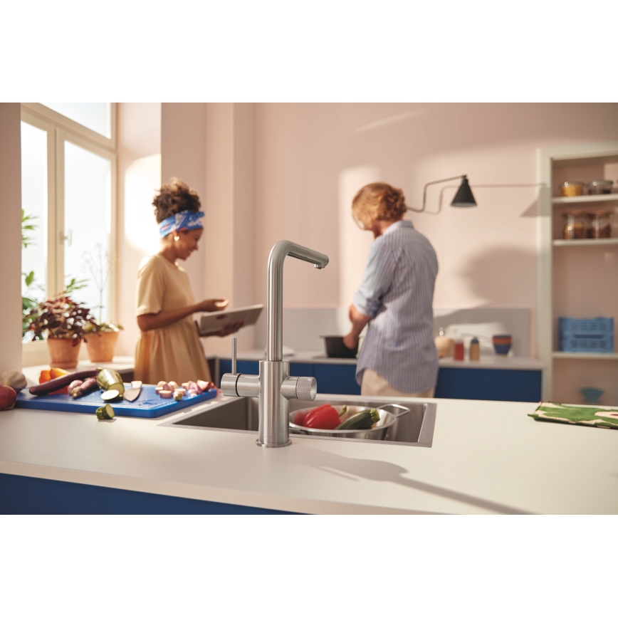GROHE 30601DC0 - Küchenarmatur BLUE PURE mit ausziehbarem Auslauf, Edelstahl