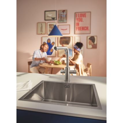 GROHE 30601DC0 - Küchenarmatur BLUE PURE mit ausziehbarem Auslauf, Edelstahl