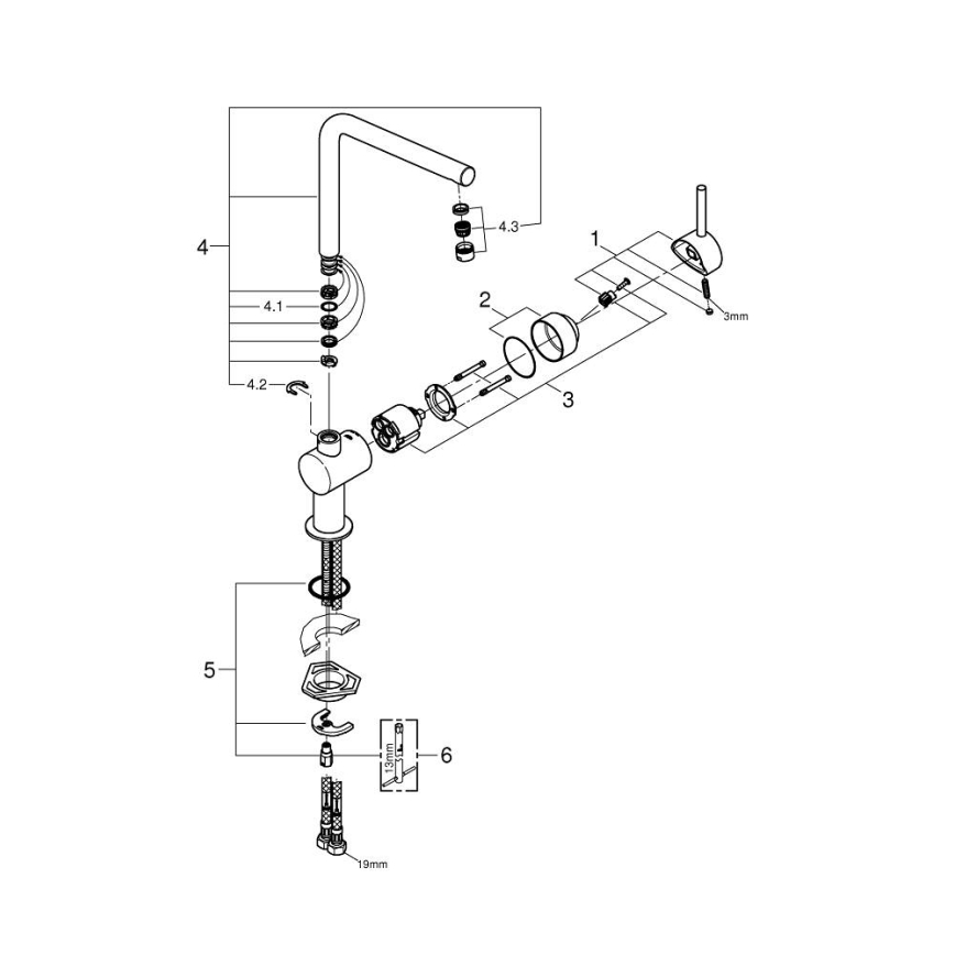 GROHE 31375000 - Spültischarmatur A 360 mm, glänzender Chrom