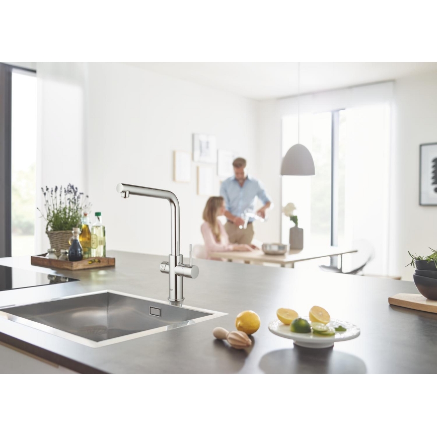 GROHE 31454001 - Küchenarmatur BLUE HOME L-Auslauf glänzender Chrom