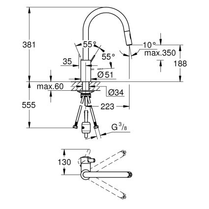 GROHE 31481001 - Spültischarmatur EUROSMART COSMOPOLITAN, glänzender Chrom