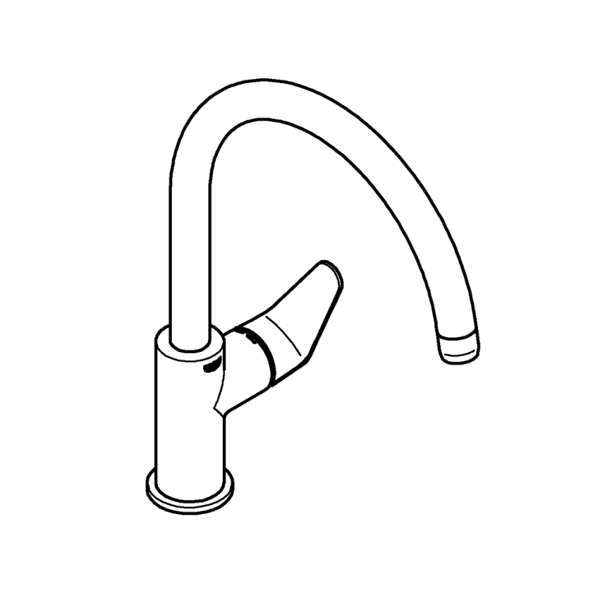 GROHE 31536001 - Spültischarmatur BAUCURVE 332 mm, Hochglanz-Chrom