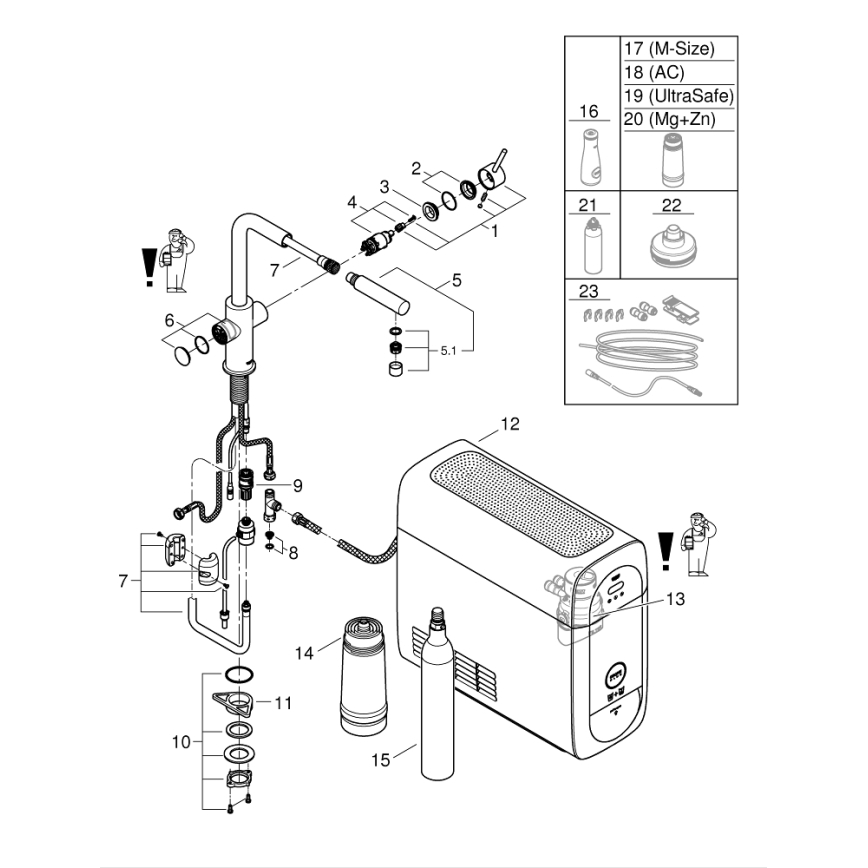 GROHE 31539000 - Spültischarmatur BLUE HOME mit L-Auslauf, glänzender Chrom