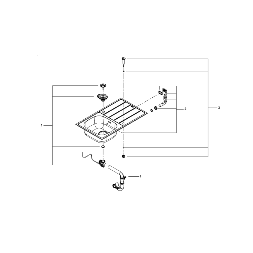 GROHE 31552SD1 - Spüle K200 860 x 500 mm Edelstahl