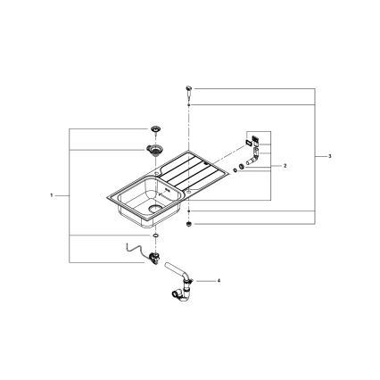 GROHE 31563SD1 - Spüle K500 1000 × 500 mm Edelstahl
