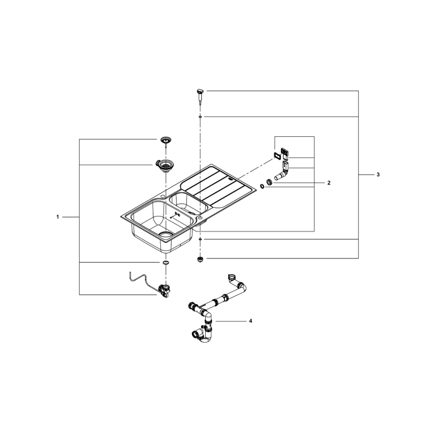 GROHE 31572SD1 - Spüle K500 1000 × 500 mm Edelstahl