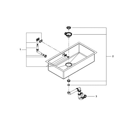 GROHE 31580SD1 - Küchenspüle K700 864 × 464 mm Edelstahl
