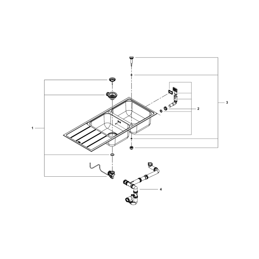 GROHE 31588SD1 - Spüle K500 1160 × 500 mm Edelstahl