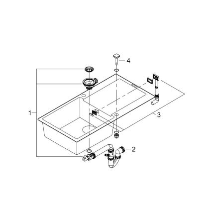 GROHE 31645AP0 - Kompositspüle K500 1000 × 500 mm schwarz