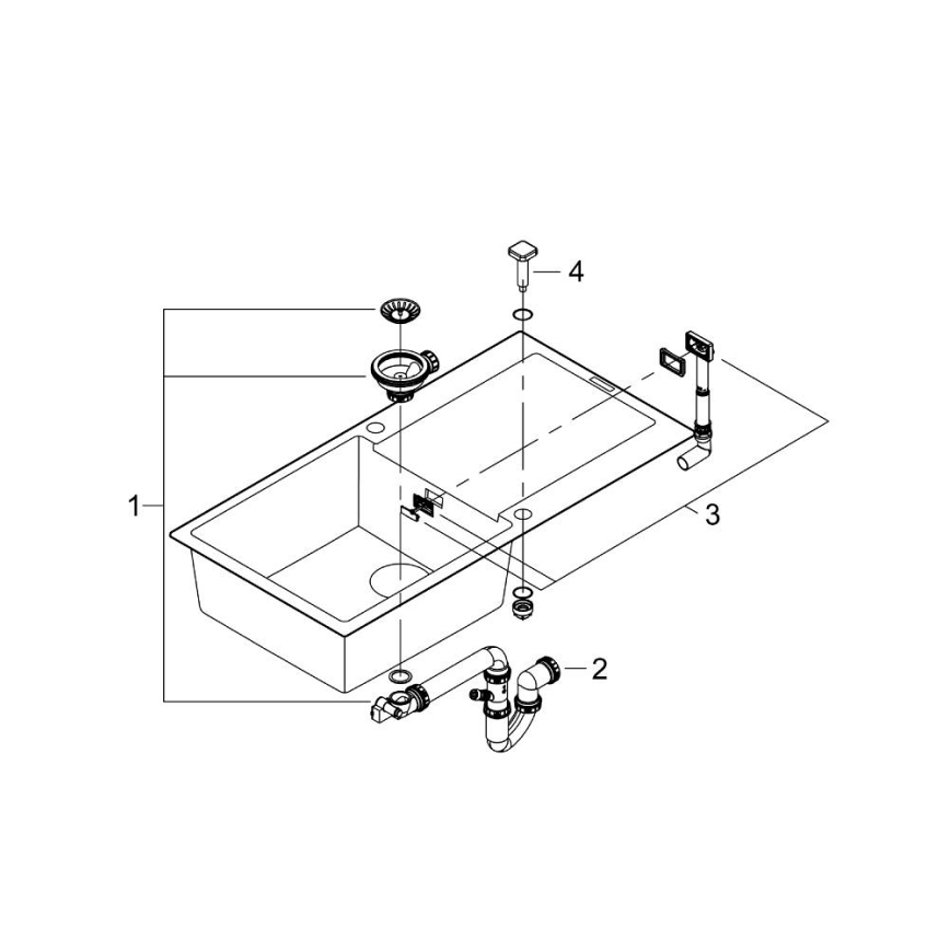GROHE 31645AP0 - Kompositspüle K500 1000 × 500 mm schwarz