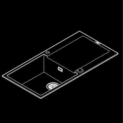 GROHE 31645AP0 - Küchenspüle K500 1000 × 500 mm Stein/Schwarz