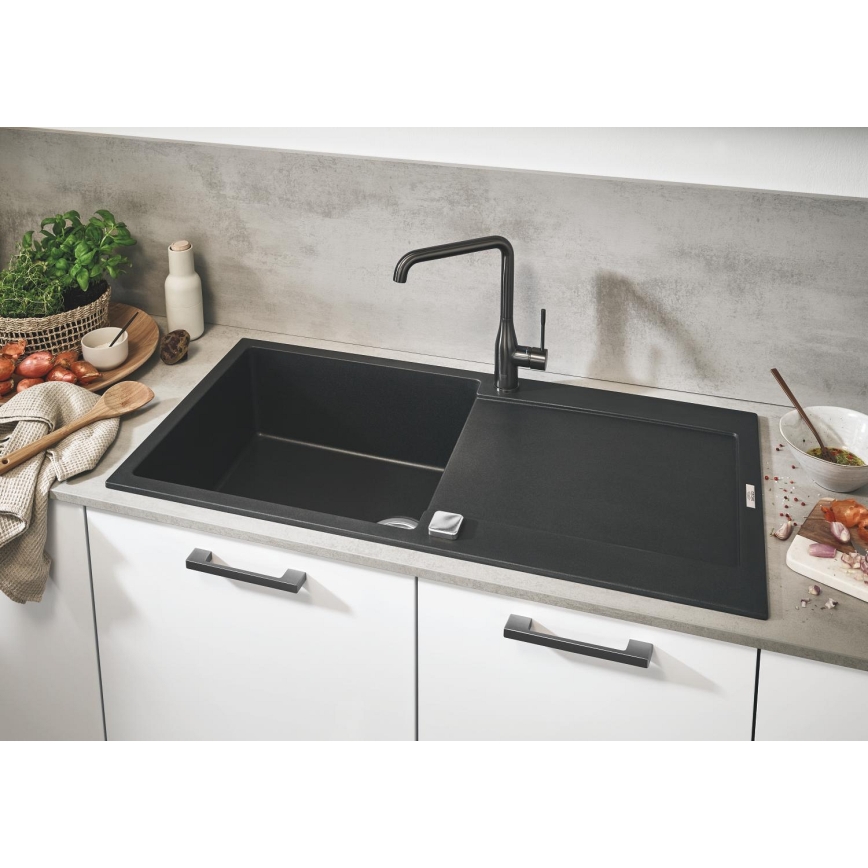 GROHE 31645AP0 - Küchenspüle K500 1000 × 500 mm Stein/Schwarz