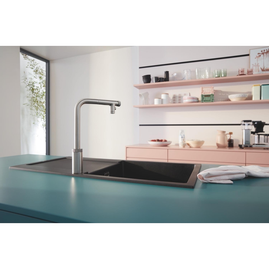 GROHE 31645AP0 - Küchenspüle K500 1000 × 500 mm Stein/Schwarz