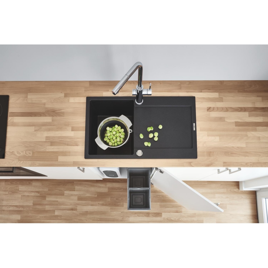 GROHE 31645AP0 - Küchenspüle K500 1000 × 500 mm Stein/Schwarz