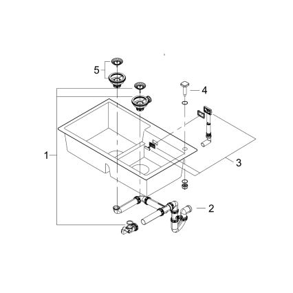 GROHE 31649AP0 - Kompositspüle K500 860 × 500 mm schwarz