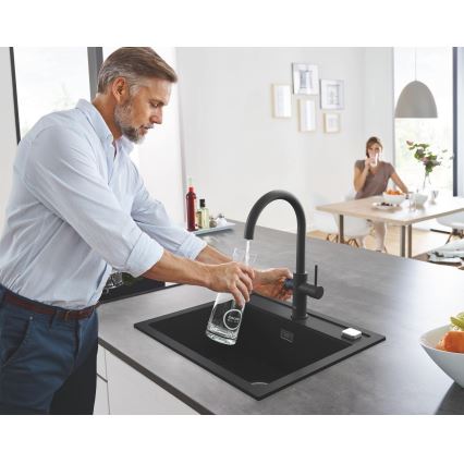 GROHE 31651AP0 - Küchenspüle K700 560 × 510 mm Granit/schwarz