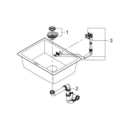 GROHE 31655AP0 - Kompositspüle K700U 610 × 460 mm schwarz