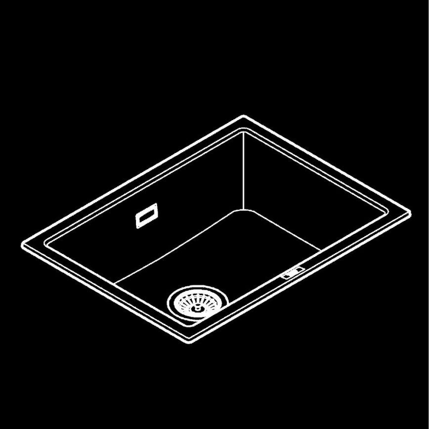 GROHE 31655AP0 - Küchenspüle K700U 610 × 460 mm schwarzer Stein/schwarz