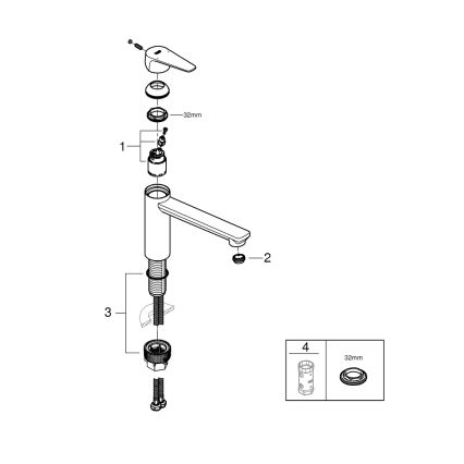 GROHE 31693000 - Spültischarmatur BAUEDGE 193 mm, glänzender Chrom
