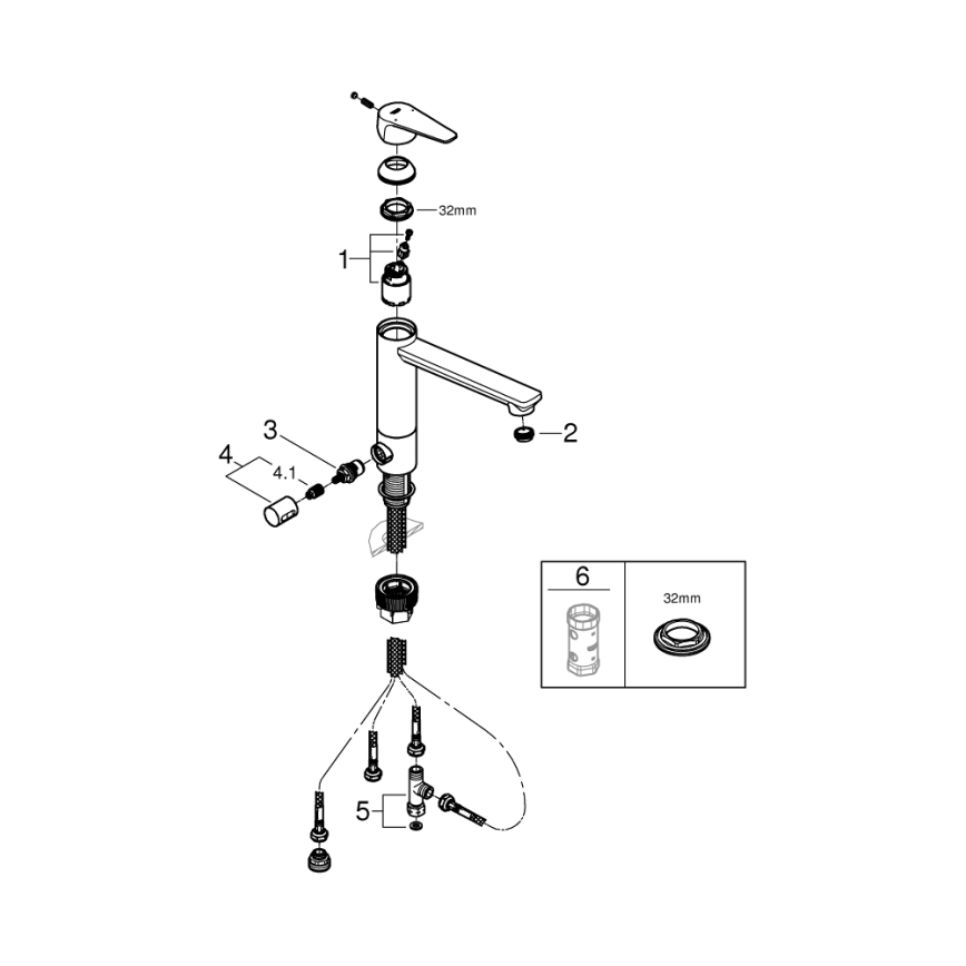 GROHE 31696000 - BAUEDGE Spültischarmatur, glänzender Chrom