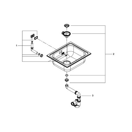 GROHE 31719SD0 - Küchenspüle K200 533 × 457 mm Edelstahl