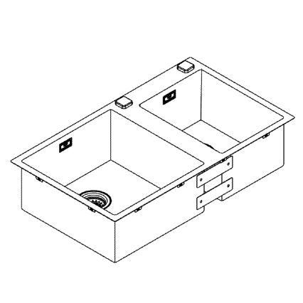GROHE 31855SD0 - Küchenspüle K700 860 × 500 mm Edelstahl