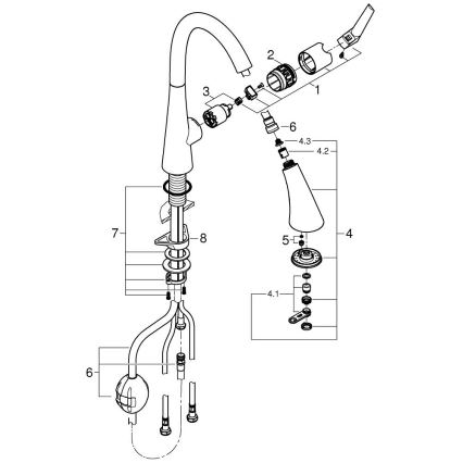 GROHE 32294002 - Spültischarmatur ZEDRA 401 mm Chrom glänzend