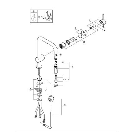GROHE 32322002 - Spültischarmatur A, glänzender Chrom
