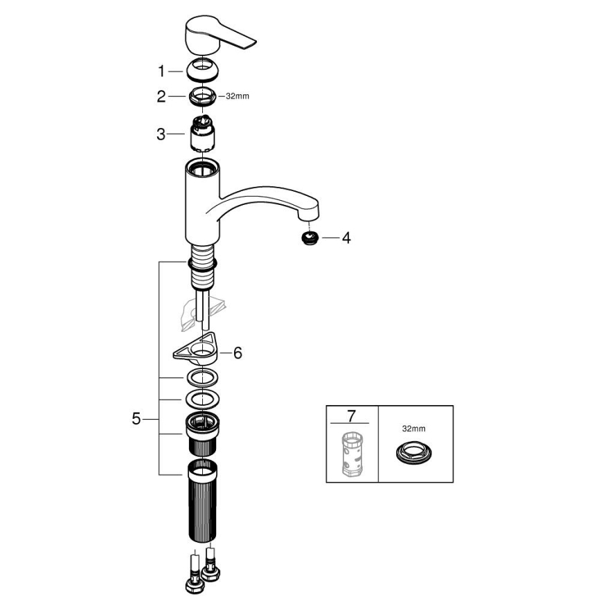 GROHE 324412432 - Spültischarmatur START 184 mm schwarz
