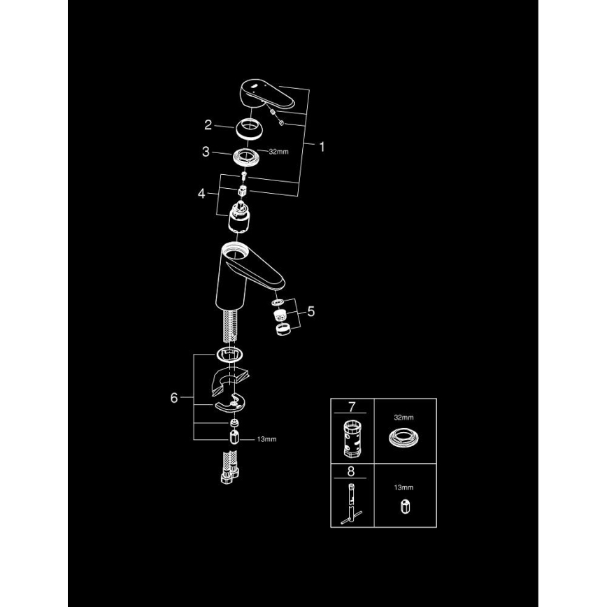 GROHE 3246920E - Waschtischarmatur EURODISC COSMOPOLITAN Größe S, Chrom