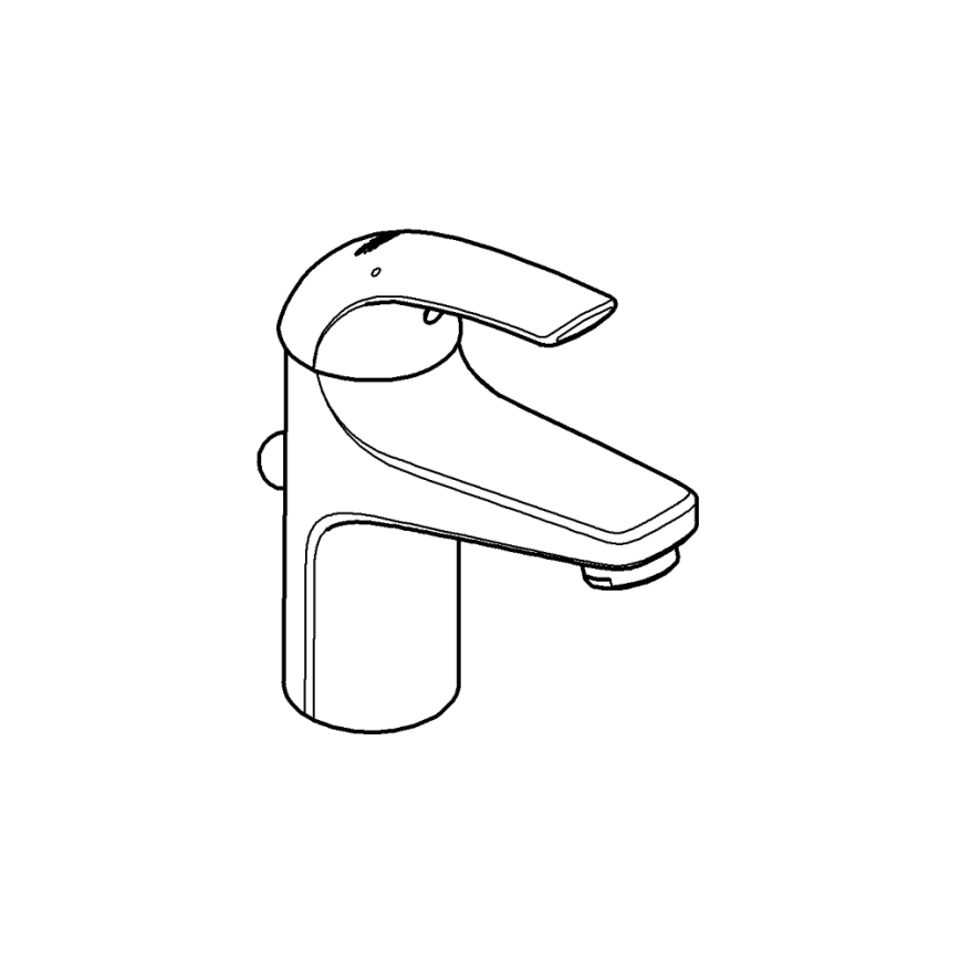 GROHE 32805000 - Waschtischarmatur BAUCURVE DN 15, glänzend verchromt