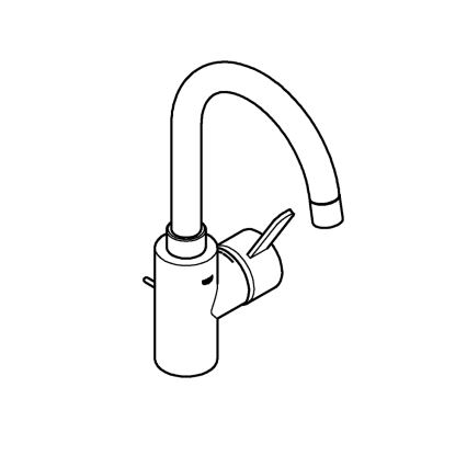 GROHE 32830001 - Einhebel-Waschtischarmatur EUROSMART COSMOPOLITAN Größe L, Chrom