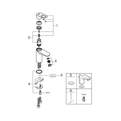 GROHE 32854000 - Waschtischarmatur BAULOOP, glänzender Chrom