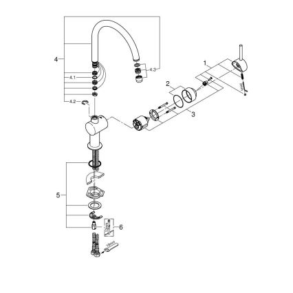 GROHE 32917000 - Küchenarmatur A, 356 mm, glänzender Chrom