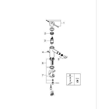 GROHE 32934001 - Bidetarmatur ESSENCE DN 15 Chrom glänzend