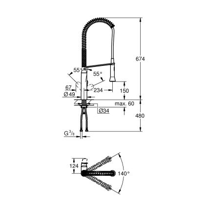 GROHE 32950000 - K7 Küchenarmatur, glänzender Chrom