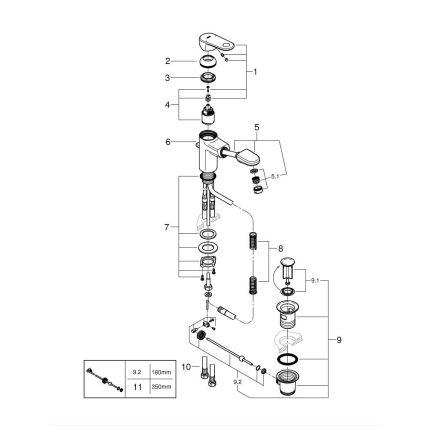 GROHE 33155002 - Waschtischarmatur EUROPLUS DN 15, Hochglanz-Chrom