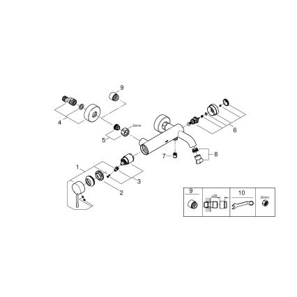 GROHE 33624GN1 - Wannenarmatur ESSENCE 193 mm, gebürstetes Gold