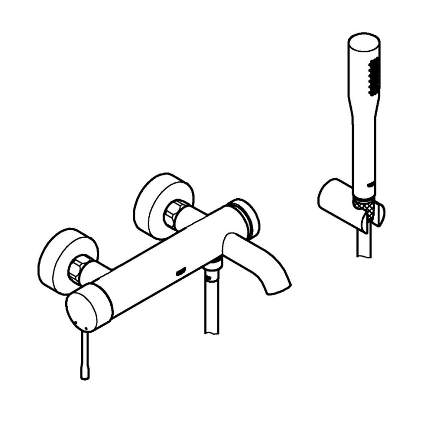 GROHE 33628001 - Badewannen-Set mit ESSENCE-Armatur DN 15, Hochglanz-Chrom