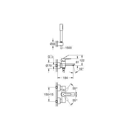 GROHE 33850001 - Wannenarmatur LINEARE DN 15, glänzender Chrom