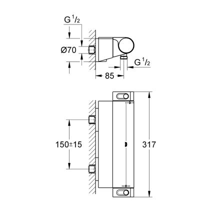 GROHE 34469001 - Thermostat-Duscharmatur GROHTHERM 2000 DN 15 Chrom