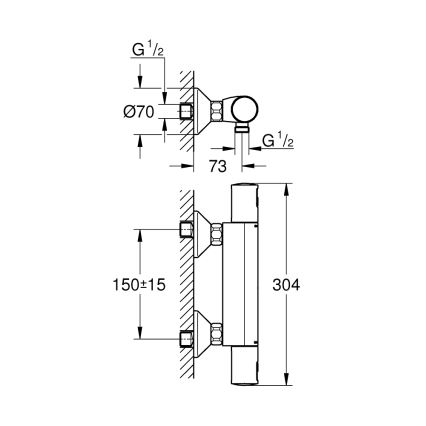 GROHE 345942430 - Thermostat-Duscharmatur PRECISION START DN 15 schwarz