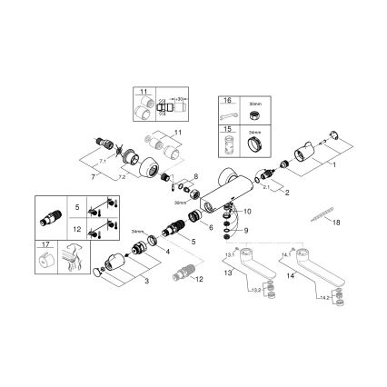GROHE 34666000 - Thermostatische medizinische Armatur DN 15, glänzender Chrom