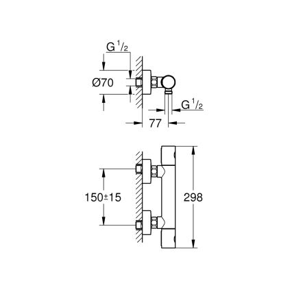 GROHE 34773000 - Thermostat-Duscharmatur PRECISION GET DN 15, glänzender Chrom