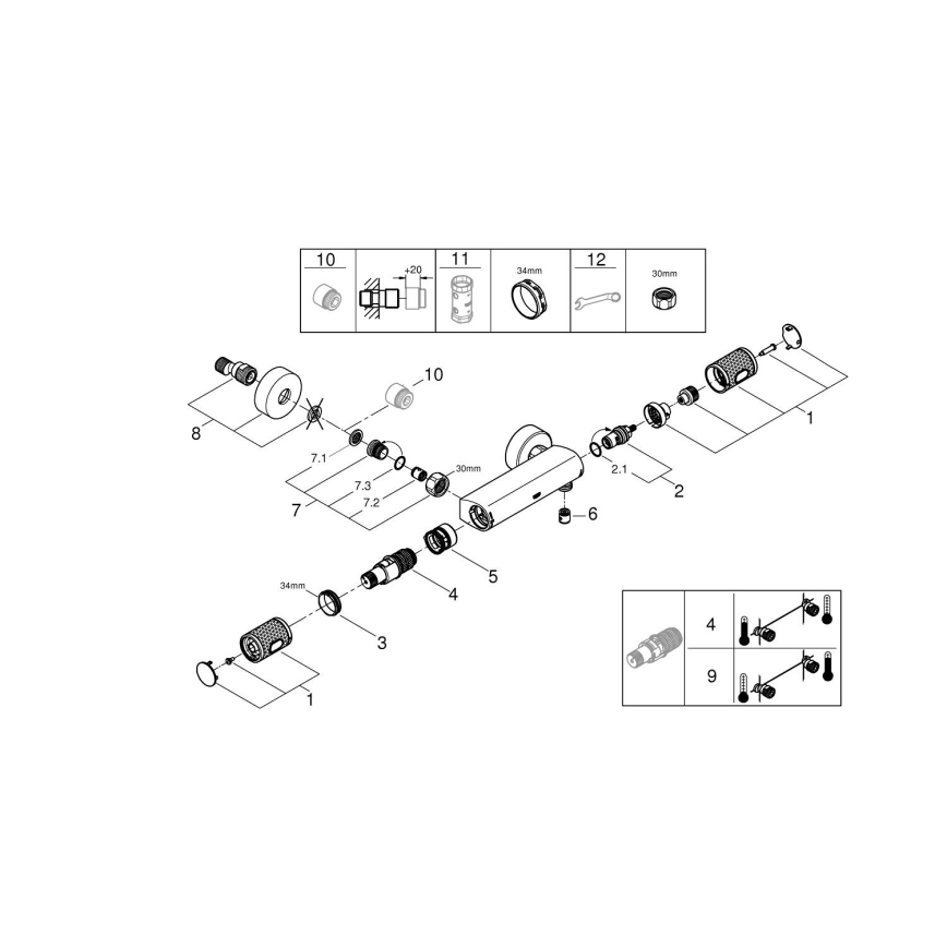 GROHE 34790000 - Thermostat-Duscharmatur PRECISION FEEL DN 15 Chrom