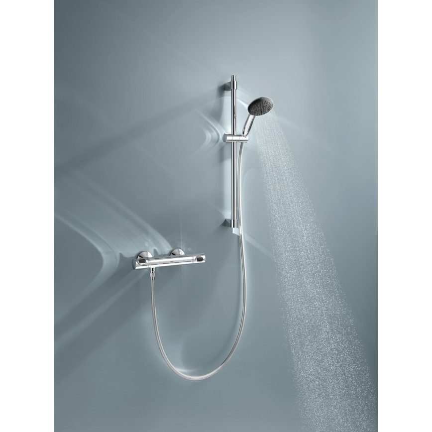 GROHE 34800001 - Duschgarnitur mit Thermostatarmatur PRECISION FLOW 600 mm Hochglanz-Chrom