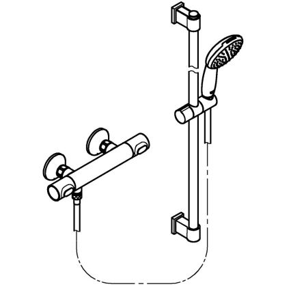GROHE 34805001 - Duschset mit Thermostatarmatur PRECISION FLOW DN 15, Hochglanz-Chrom